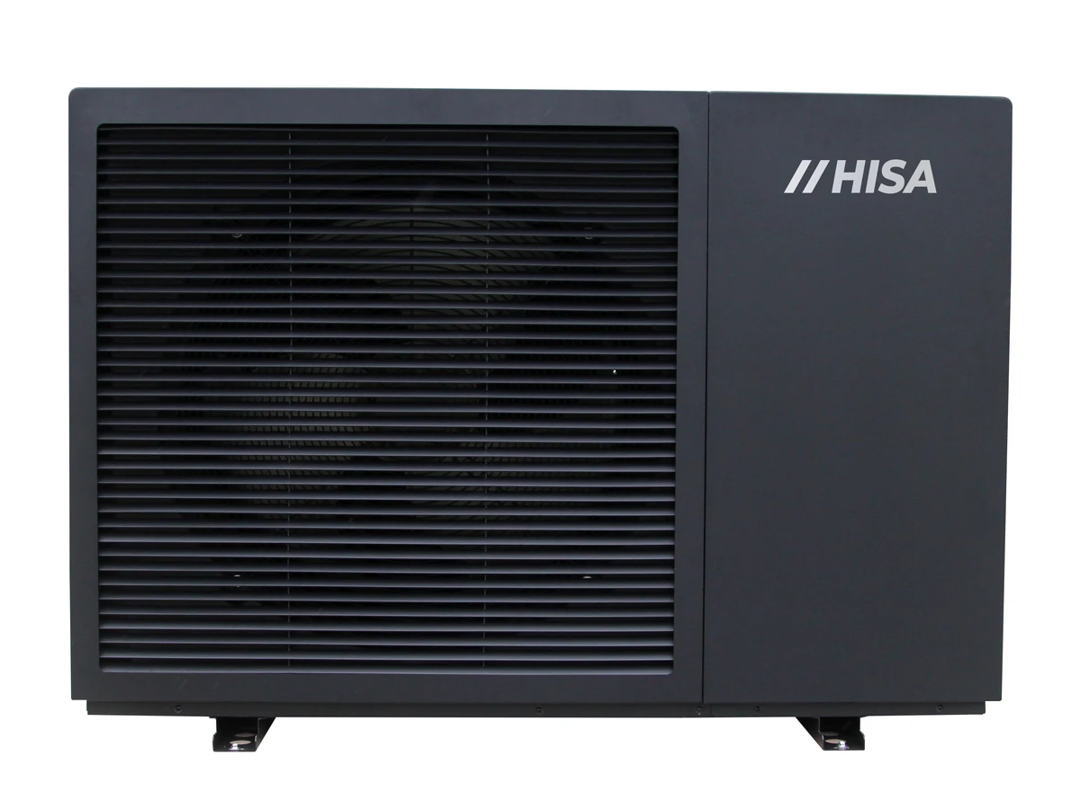 Black HISA R290 4 kW compact heat pump product render